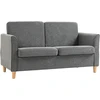 Homcom Dvivietė sofa su pagalvėlėmis, lininė, šviesiai pilka, 141x65x78cm