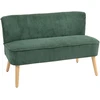 HOMCOM 2 vietų sofa, sofa su kordine išvaizda, medinės kojos, minkšta sofa, dvivietė sofa svetainei, miegamajam, 117 x 56,5 x 77 cm, žalios spalvos