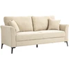 HOMCOM 2 vietų sofa, sofa su lino išvaizda, metalinės kojos, minkšta sofa, minkšta dvigulė sofa svetainei, miegamajam, 179 x 80 x 89 cm, smėlio spalvos