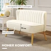 Dvivietė sofa su spyruokliniu pagrindu, kreminės baltos spalvos, 117 × 56,5 × 77 cm