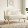 Dvivietė sofa su spyruokliniu pagrindu, kreminės baltos spalvos, 117 × 56,5 × 77 cm