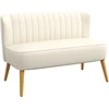 Dvivietė sofa su spyruokliniu pagrindu, kreminės baltos spalvos, 117 × 56,5 × 77 cm