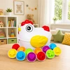 Lean Toys Edukacinis rūšiuoklis su 12 atidaromų kiaušinių ir višta-dėžute, įvairiaspalvis, 17 × 16,5 × 15 cm