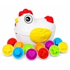 Lean Toys Edukacinis rūšiuoklis su 12 atidaromų kiaušinių ir višta-dėžute, įvairiaspalvis, 17 × 16,5 × 15 cm