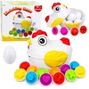 Lean Toys Edukacinis rūšiuoklis su 12 atidaromų kiaušinių ir višta-dėžute, įvairiaspalvis, 17 × 16,5 × 15 cm
