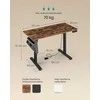 Songmics Elektrinis aukščio reguliuojamas rašomasis stalas 60 x 120 x (72-120) cm