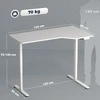 Elektrinis kampinis rašomasis stalas su 3 atminties pozicijomis, 140 x 80 x 72–120 cm