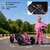 Elektrinis kartingas reguliuojamo ilgio su 2 varikliais, rožinis/juodas, 98 × 55,5 × 46,5 cm