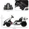 Elektrinis kartingas vaikams su 2 varikliais ir drifto režimu, baltas ir juodas, 120 × 76 × 53,5 cm