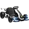 Elektrinis kartingas vaikams su 2 varikliais ir drifto režimu, baltas ir juodas, 120 × 76 × 53,5 cm