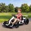 Elektrinis kartingas vaikams su 2 varikliais ir drifto režimu, baltas ir juodas, 120 × 76 × 53,5 cm