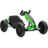 Elektrinis kartingas vaikams su reguliuojamu ilgiu ir dviem varikliais, žalias ir juodas, 98 × 55,5 × 46,5 cm