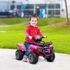 Homcom Mini elektrinis keturratis vaikams 18-36 mėn., vaikiškas elektrinis keturratis su priekiniu LED žibintu, metalas ir PP plastikas, rožinės spalvos
