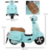 Homcom VESPA Vaikiškas elektrinis motociklas 18-36 mėn. 3 km/val. LED šviesa, Garsas PP plastikas 66,5 x 38 x 52 cm