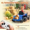 AIYAPLAY vaikiškas elektrinis traktorius, sėdimas traktorius su nuotolinio valdymo pulteliu, švelnus startas, vaikams nuo 3-8 metų, mėlynas