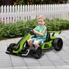 Elektrinis vaikiškas kartingas su driftavimo režimu ir reguliuojama sėdyne, žalias ir juodas, 120 × 76 × 53,5 cm