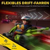 Elektrinis vaikiškas kartingas su driftavimo režimu ir reguliuojama sėdyne, žalias ir juodas, 120 × 76 × 53,5 cm