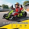 Elektrinis vaikiškas kartingas su driftavimo režimu ir reguliuojama sėdyne, žalias ir juodas, 120 × 76 × 53,5 cm
