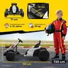 Elektrinis vaikiškas kartingas su galinių ratų pavara ir reguliuojama sėdyne, baltas, 115 × 77 × 55,5 cm