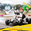 Elektrinis vaikiškas kartingas su galinių ratų pavara ir reguliuojama sėdyne, baltas, 115 × 77 × 55,5 cm