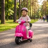 Elektrinis vaikiškas motociklas Mini Vespa GTS su ličio akumuliatoriumi, rožinis, 66,5 × 38 × 52 cm