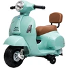 Elektrinis vaikiškas motociklas Mini Vespa GTS dizaino, su atraminiais ratukais, žalias, 66,5 × 38 × 52 cm