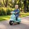 Elektrinis vaikiškas motociklas Mini Vespa GTS dizaino, su atraminiais ratukais, žalias, 66,5 × 38 × 52 cm