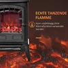 HOMCOM Elektrinis pastatomas židinys, 2 šildymo pakopos, realistiškas liepsnos efektas, universalus
