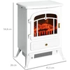 HOMCOM Elektrinis židinys Liepsnos efektas 950/1850 W Apsauga nuo perkaitimo Balta 41,5 x 28 x 54,8 cm