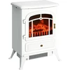 HOMCOM Elektrinis židinys Liepsnos efektas 950/1850 W Apsauga nuo perkaitimo Balta 41,5 x 28 x 54,8 cm
