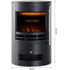 HOMCOM LED elektrinis židinys su liepsnos efektu 900/2000W 41x41x64,5cm