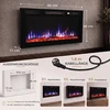 Elektrinis židinys su 3D LED liepsna ir 3 montavimo būdais, juodas, 92 × 11 × 46 cm