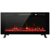 Elektrinis židinys su 3D LED liepsna ir 3 montavimo būdais, juodas, 92 × 11 × 46 cm