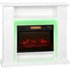 Elektrinis židinys su 3D LED liepsnomis, 1800 W, baltas, 105 × 27 × 97 cm