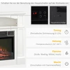 HOMCOM Elektrinis židinys su šildymu, 3D LED liepsnos efektas, lentyna, 1800 W Elektrinis židinys su nuotolinio valdymo pulteliu, laikmačiu, apsauga nuo perkaitimo, skirtas svetainei, miegamajam, baltas