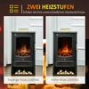 HOMCOM LED elektrinis židinys Stovintis židinys Krosnelė su liepsnos efektu 1000/2000W Vidinis šildymas Dekoratyvinis židinys 2 šildymo lygiai Plienas Juodas 44,5 x 32 x 74 cm