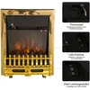 Homcom Elektrinis židinys 1000/2000W 48,2 x 18,5 x 59,2 cm - Auksinis