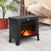 Homcom Elektrinis židinys 600/1200W, juoda, 34x17x31 cm
