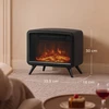 Elektrinis židinys su nuimamu pagrindu, 800/1600 W, juodas, 35,5 × 18 × 30 cm