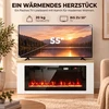 Elektrinis židinys su TV spintele, baltas, 114 × 30 × 60 cm
