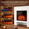 Elektrinis židinys su TV stovu ir 3D liepsnomis, baltas, 75 × 25 × 85 cm