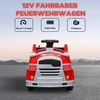 AIYAPLAY vaikiškas elektromobilis, 12V gaisrinės automobilis su muzika, garsiniu signalu, žibintais, švelnaus starto sistema, 3 km/h, 3–5 metų vaikams, raudonas