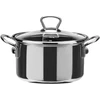 Emaliuotas puodas su stikliniu dangčiu, juodas, 18 cm, 1,75 l