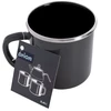 Emaliuotas puodelis su rankenėle, pilkas, 400 ml, 12 × 9 × 8,5 cm