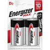 Baterija - Energizer LR20 D MAX 2-vnt. Atsparus nuotėkiams 10 metų galiojimo laikas