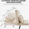HOMCOM išskleidžiama sofa, poilsio fotelis su lovos funkcija, sulankstoma sofa su aksomo efektu, nugaros pagalvėlė, paminkštinta sofa su reguliuojamu atlošu, smėlio spalvos, 102 x 73 x 81 cm