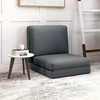 Fotelis HOMCOM Grindų sofa "3-in-1" Išskleidžiama aksomo išvaizdos sofa-lova, minkšta sofa-lova iki 240 kg keliamosios galios, skirta miegamajam, svetainei, tamsiai pilka