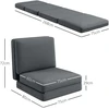 Fotelis HOMCOM Grindų sofa "3-in-1" Išskleidžiama aksomo išvaizdos sofa-lova, minkšta sofa-lova iki 240 kg keliamosios galios, skirta miegamajam, svetainei, tamsiai pilka