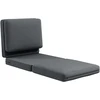 Fotelis HOMCOM Grindų sofa "3-in-1" Išskleidžiama aksomo išvaizdos sofa-lova, minkšta sofa-lova iki 240 kg keliamosios galios, skirta miegamajam, svetainei, tamsiai pilka