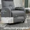 HOMCOM poilsio krėslas, fotelis su atlošimo funkcija, TV krėslas su lino imitacija, paminkštintas krėslas su kišeninėmis spyruoklėmis, atlaiko iki 150 kg, pilkas